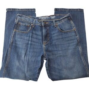 Wrangler Retro Relaxed Boot Cut Jeans Mens 32x28 Dark Wash Blue Denim Stretch